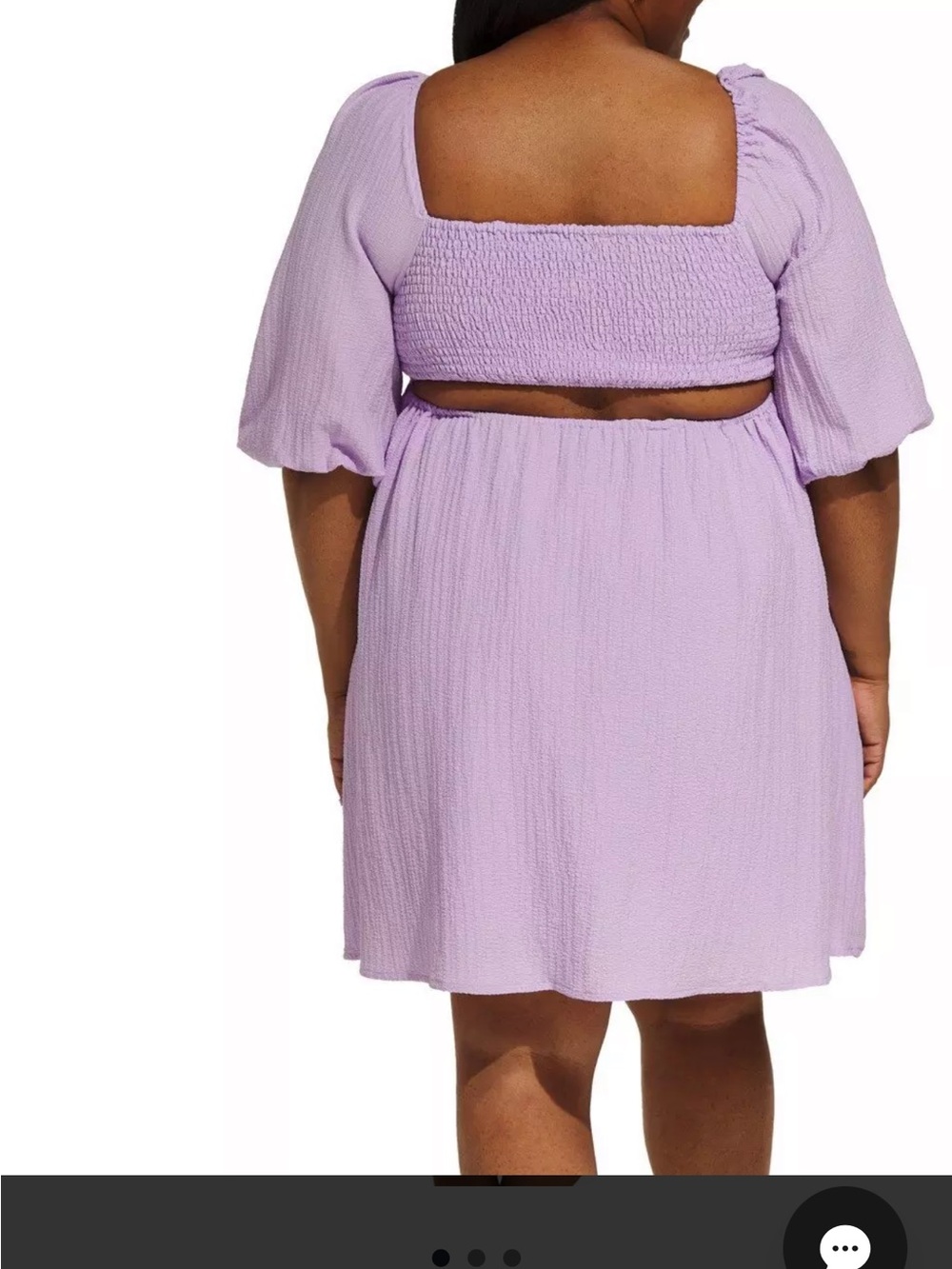 Lavender Tie-Front Mini Dress plus size 1x - Picture 3 of 4